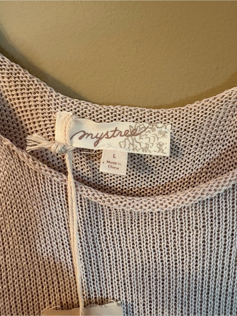 NWT Mystree Striped Lightweight Knit Tank Top Beige Pastel Size L - Picture 8 of 10